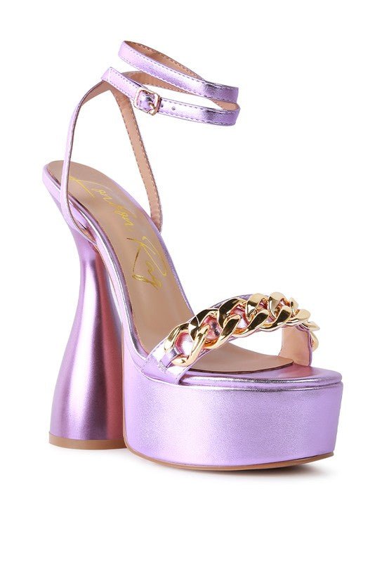 BIG BASH METALLIC HIGH PLATFORM CHUNKY SANDALS - Loving It Shop