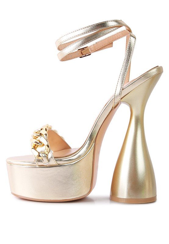 BIG BASH METALLIC HIGH PLATFORM CHUNKY SANDALS - Loving It Shop