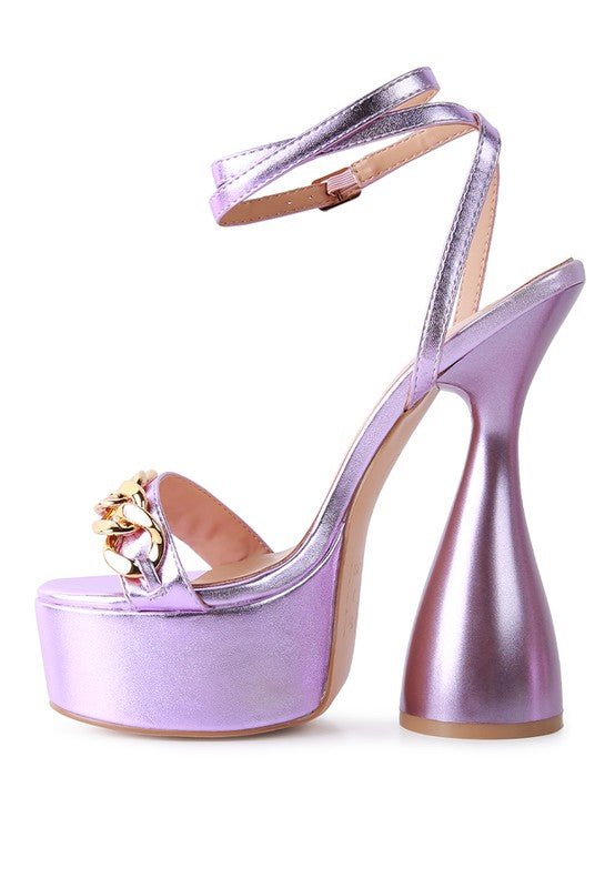 BIG BASH METALLIC HIGH PLATFORM CHUNKY SANDALS - Loving It Shop