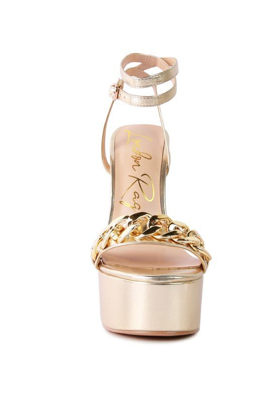 BIG BASH METALLIC HIGH PLATFORM CHUNKY SANDALS - Loving It Shop