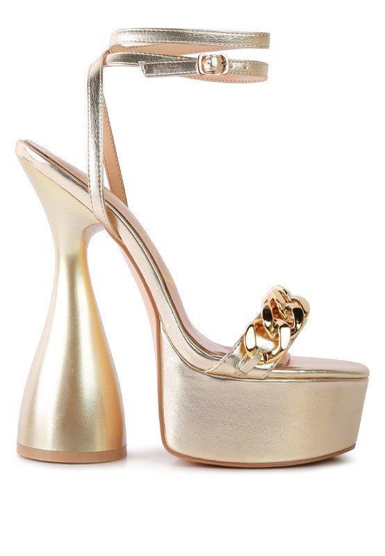 BIG BASH METALLIC HIGH PLATFORM CHUNKY SANDALS - Loving It Shop