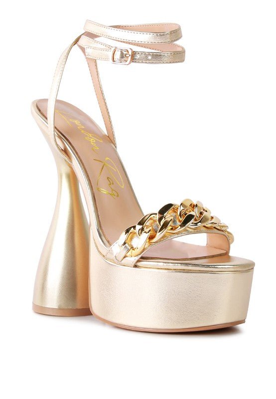 BIG BASH METALLIC HIGH PLATFORM CHUNKY SANDALS - Loving It Shop