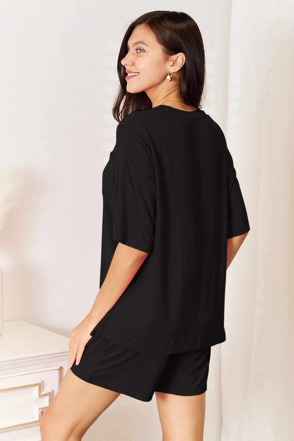 I am a Fashion Junky Full Size Soft Rayon Half Sleeve Top and Shorts Set