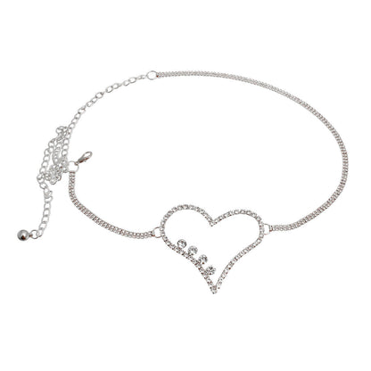 Chain Belt with Silver Embellished Heart Detail – Stylish Fashion Accessory