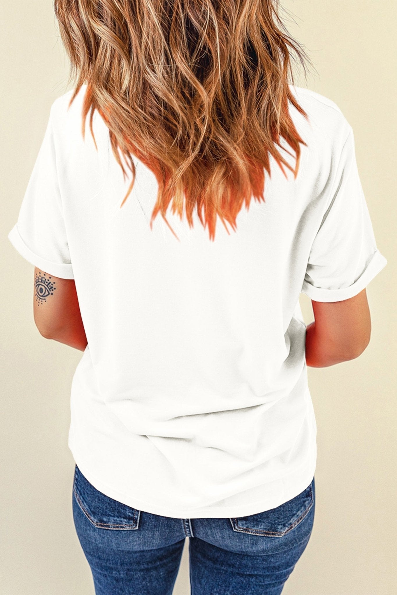 White JESUS Floral Pearl Printed Letter Graphic Tee - Loving It Shop