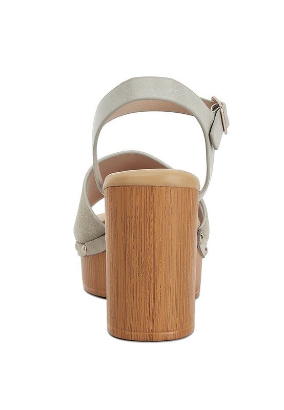 Daniela Genuine Suede Leather High Block Sandals - Loving It Shop