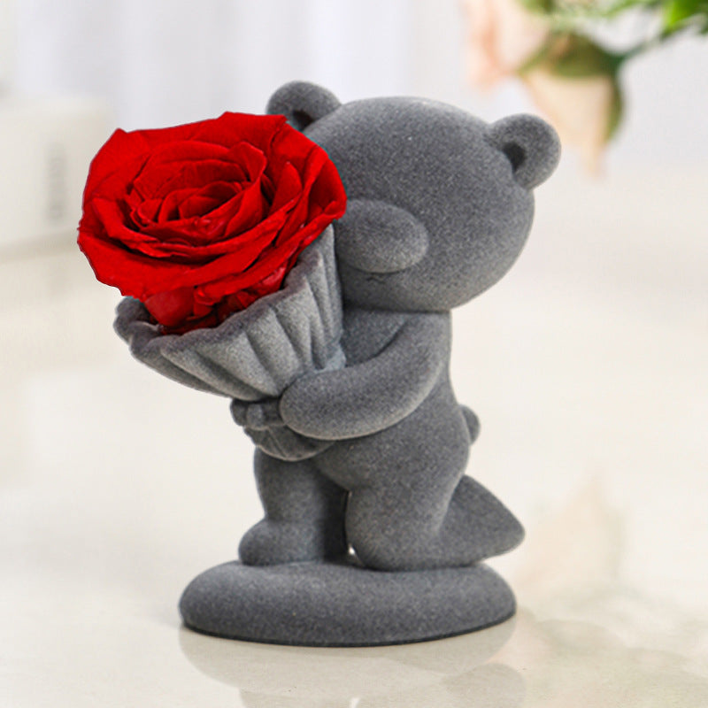 Flocking Bear Gift Box Valentine&