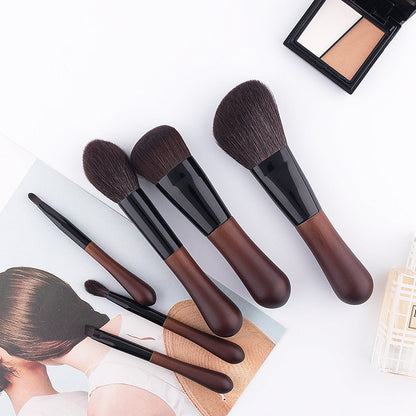 6-Piece Portable Animal Hair Makeup Brush Set