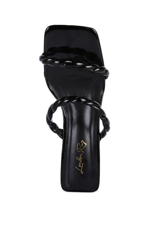 INAMORATA BRAIDED CORD MID HEEL SANDALS - Loving It Shop