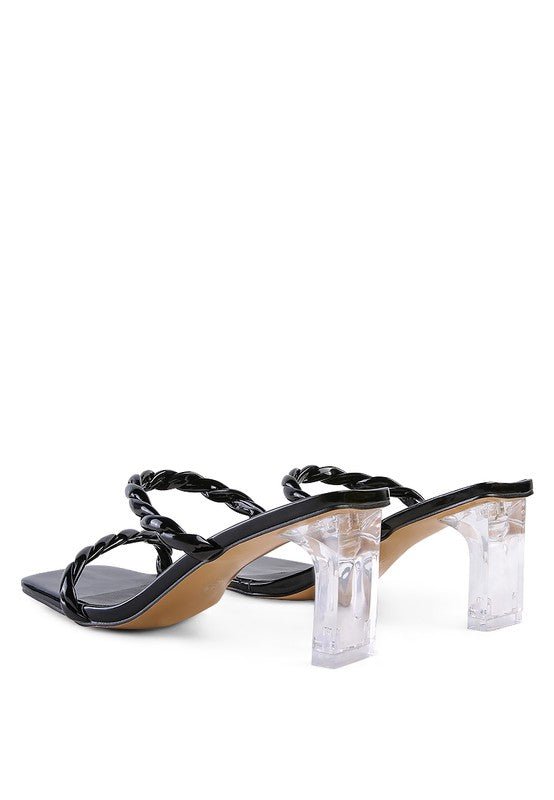 INAMORATA BRAIDED CORD MID HEEL SANDALS - Loving It Shop