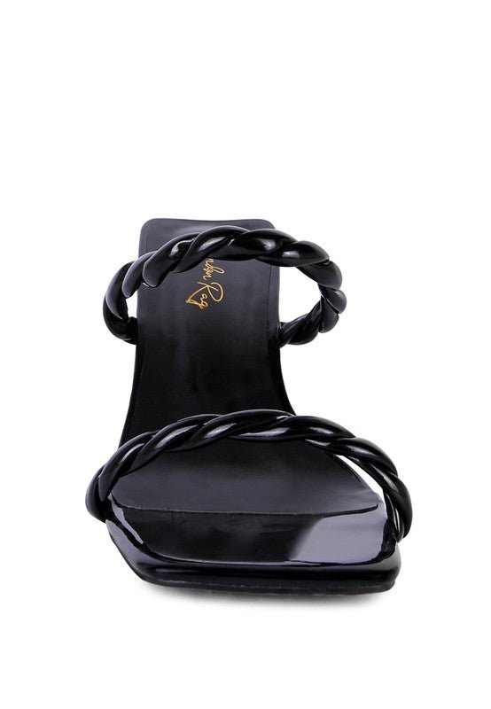 INAMORATA BRAIDED CORD MID HEEL SANDALS - Loving It Shop
