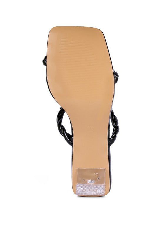 INAMORATA BRAIDED CORD MID HEEL SANDALS - Loving It Shop