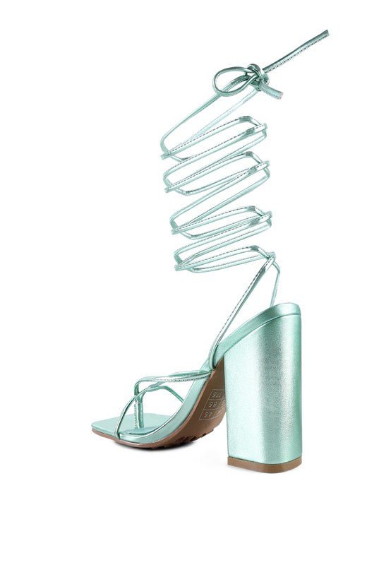 SHEWOLF LACE UP HIGH HEEL SANDALS - Loving It Shop