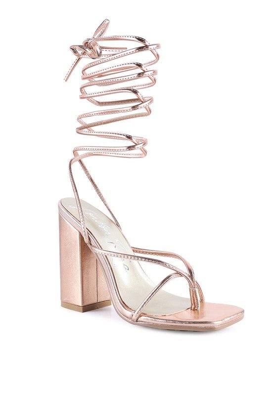 SHEWOLF LACE UP HIGH HEEL SANDALS - Loving It Shop