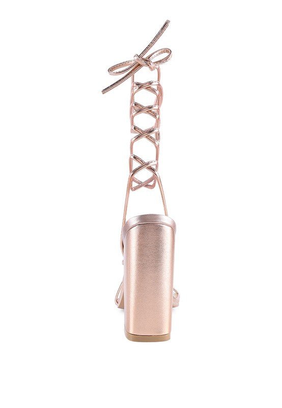 SHEWOLF LACE UP HIGH HEEL SANDALS - Loving It Shop
