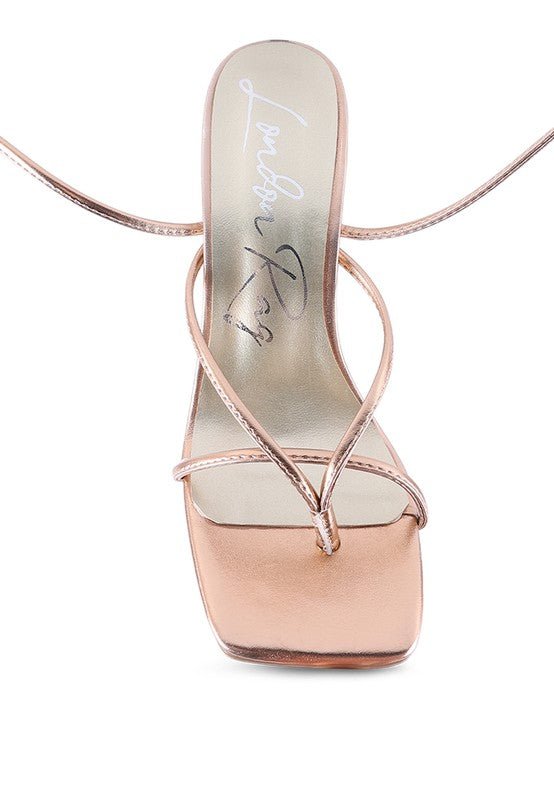 SHEWOLF LACE UP HIGH HEEL SANDALS - Loving It Shop