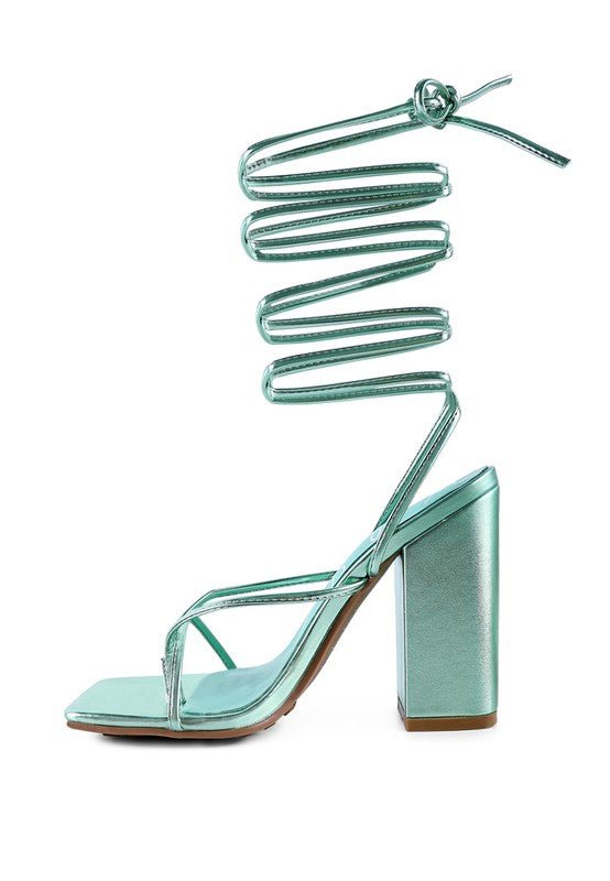 SHEWOLF LACE UP HIGH HEEL SANDALS - Loving It Shop