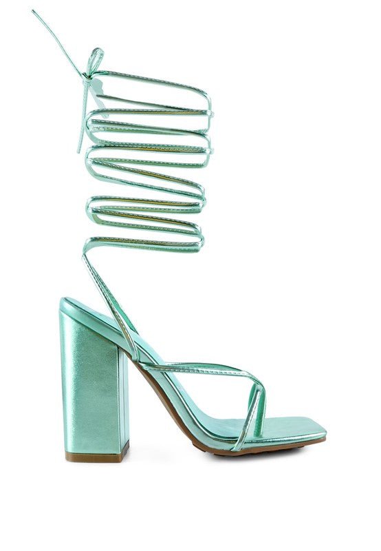 SHEWOLF LACE UP HIGH HEEL SANDALS - Loving It Shop
