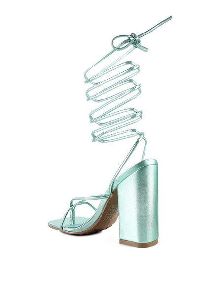 SHEWOLF LACE UP HIGH HEEL SANDALS - Loving It Shop