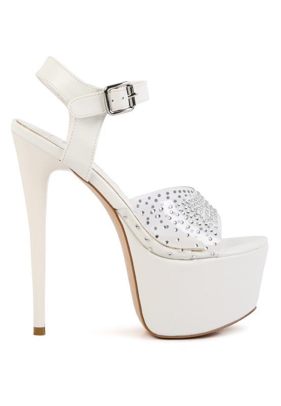 First Date Ultra High Heel Clear Sandals - Loving It Shop