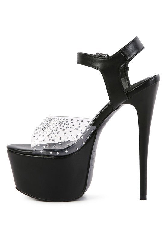 First Date Ultra High Heel Clear Sandals - Loving It Shop