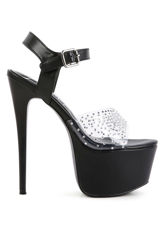 First Date Ultra High Heel Clear Sandals - Loving It Shop