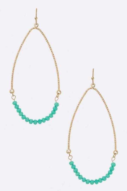 Crystal Teardrop Textured Earrings - Loving It Shop