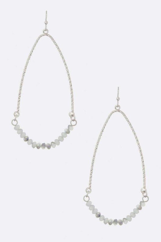 Crystal Teardrop Textured Earrings - Loving It Shop