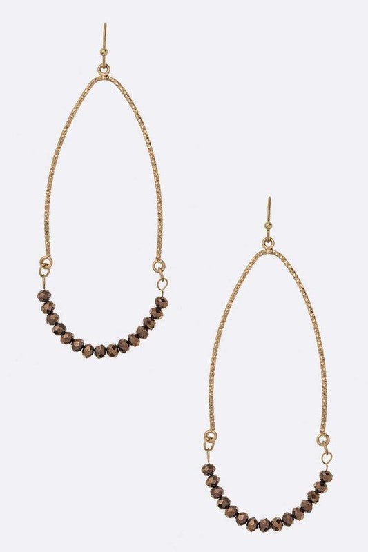 Crystal Teardrop Textured Earrings - Loving It Shop
