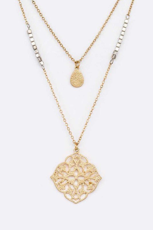 Filigree Pendant Layer Necklace - Loving It Shop