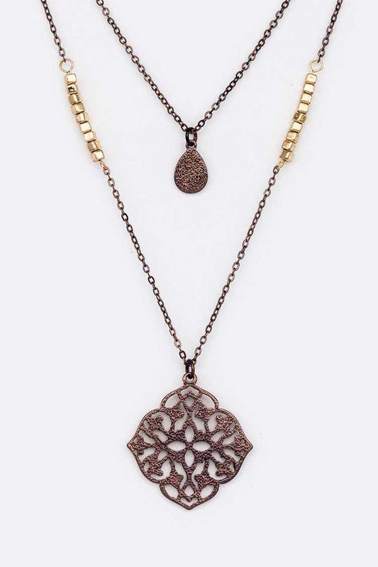 Filigree Pendant Layer Necklace - Loving It Shop