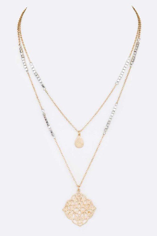 Filigree Pendant Layer Necklace - Loving It Shop