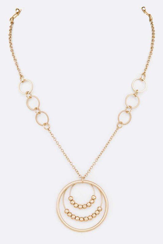 Slide Beads Ring Pendant Necklace - Loving It Shop