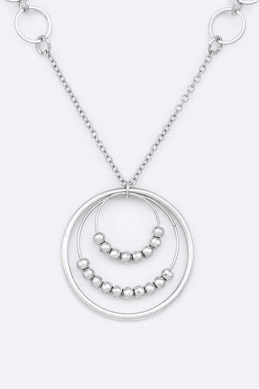 Slide Beads Ring Pendant Necklace - Loving It Shop