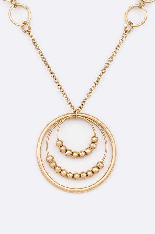Slide Beads Ring Pendant Necklace - Loving It Shop