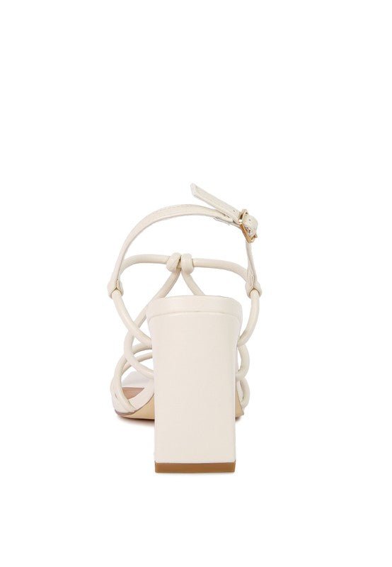 Kralor Knotted Strap Italian Block Heel Sandals - Loving It Shop