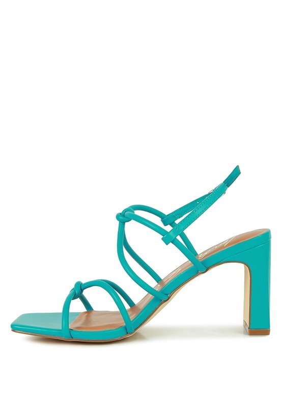 Kralor Knotted Strap Italian Block Heel Sandals - Loving It Shop