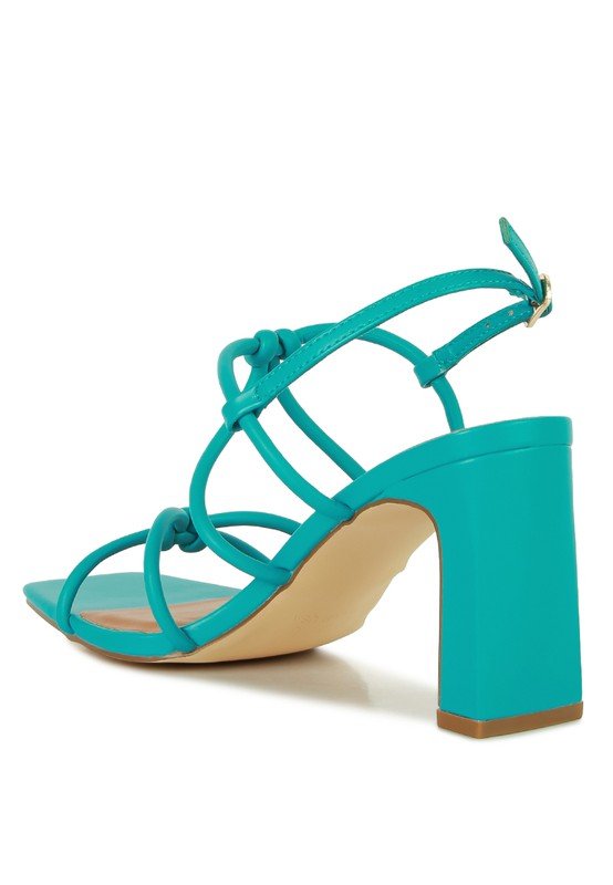 Kralor Knotted Strap Italian Block Heel Sandals - Loving It Shop