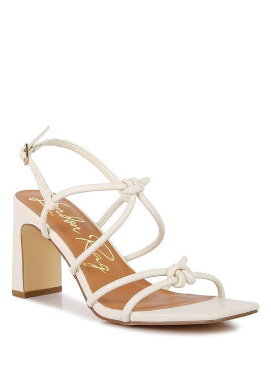 Kralor Knotted Strap Italian Block Heel Sandals - Loving It Shop