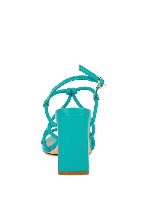 Kralor Knotted Strap Italian Block Heel Sandals - Loving It Shop