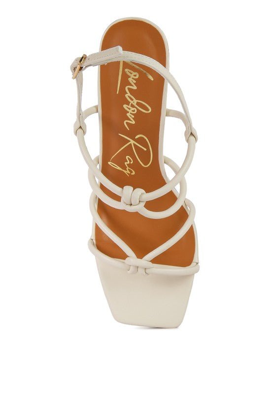 Kralor Knotted Strap Italian Block Heel Sandals - Loving It Shop