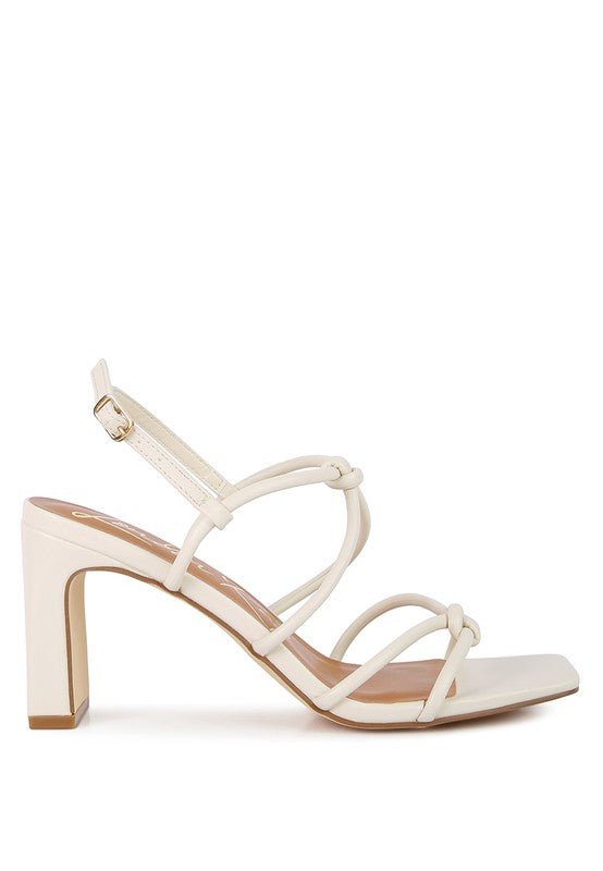 Kralor Knotted Strap Italian Block Heel Sandals - Loving It Shop