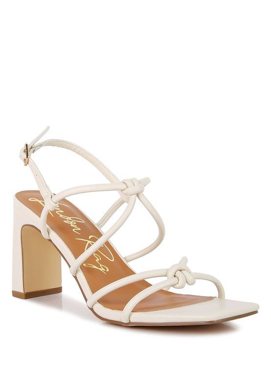 Kralor Knotted Strap Italian Block Heel Sandals - Loving It Shop