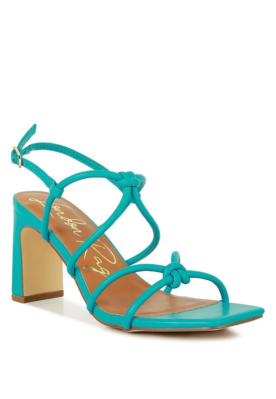 Kralor Knotted Strap Italian Block Heel Sandals - Loving It Shop