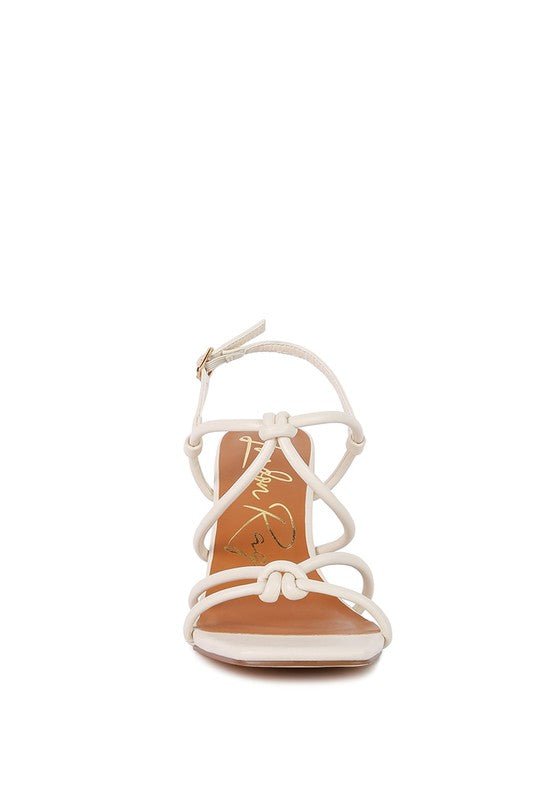 Kralor Knotted Strap Italian Block Heel Sandals - Loving It Shop