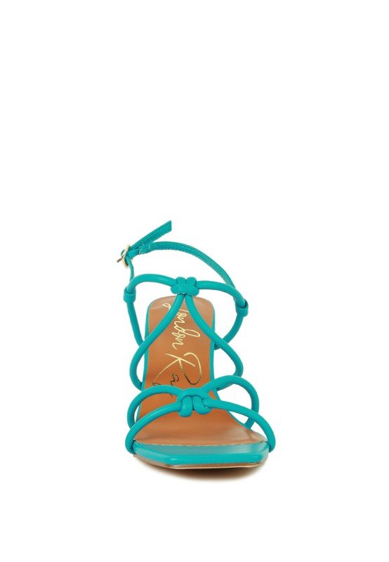 Kralor Knotted Strap Italian Block Heel Sandals - Loving It Shop