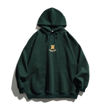 Simple Letter Embroidery Couple Hoodies Men And Women Casual Sweatshirt
