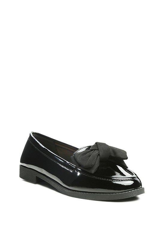 BOWBERRY BOW - TIE PATENT LOAFERS - Loving It Shop