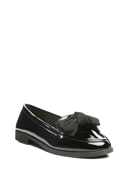 BOWBERRY BOW - TIE PATENT LOAFERS - Loving It Shop