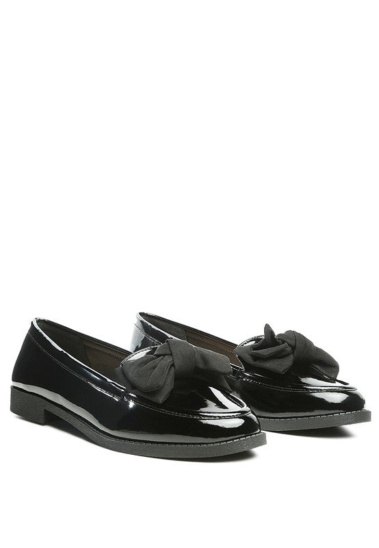 BOWBERRY BOW - TIE PATENT LOAFERS - Loving It Shop